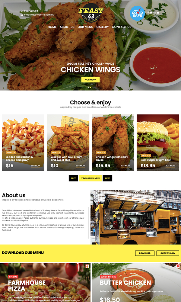 Feast43 - Multi-Cuisine Restaurant Website